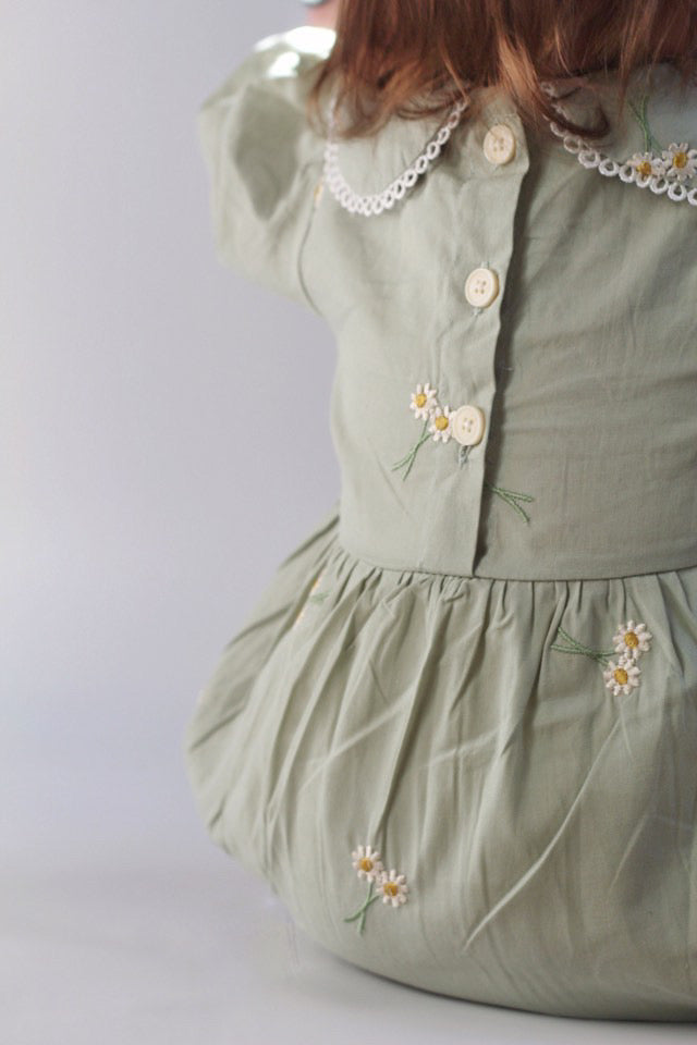 DAISY SAGE FLORAL EMBRIODERY ROMPER
