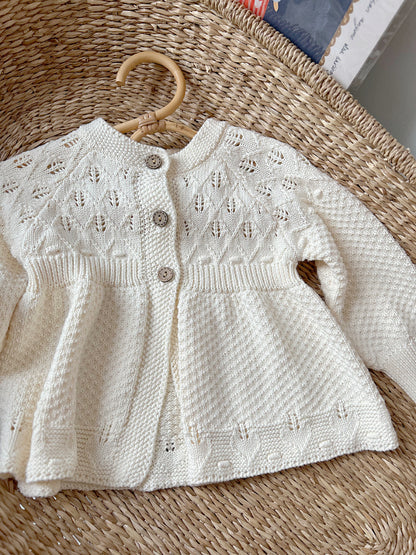 SOFT KNIT COTTON MATINEE CARDIGAN
