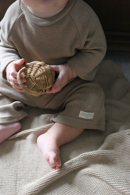 ULTRA SOFT KNIT RIBBED LOUNGE PANTS - COCO