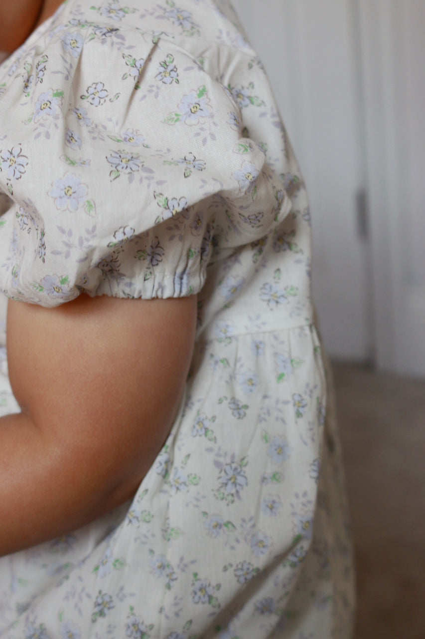 DAINTY BLUE FLORAL COTTON ROMPER