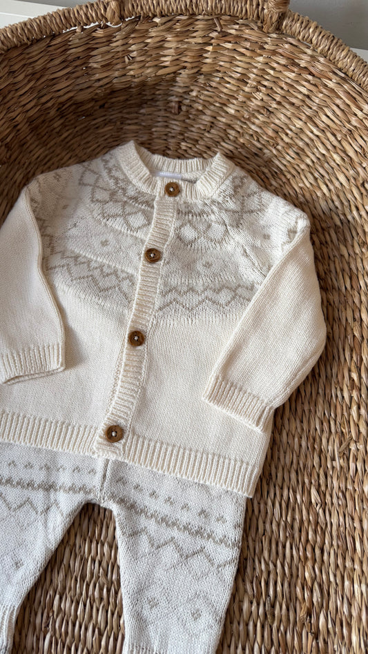 SOFT KNIT NEUTRAL FAIRISLE TWO PIECE