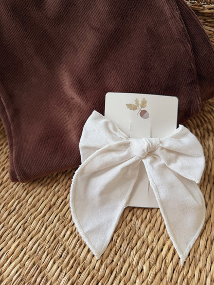 LINEN FABLE WHITE BOW - SNOW WHITE