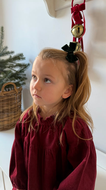 WINTER BERRY SMOCK NEEDLECORD DRESS