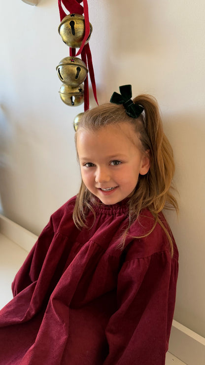 WINTER BERRY SMOCK NEEDLECORD DRESS