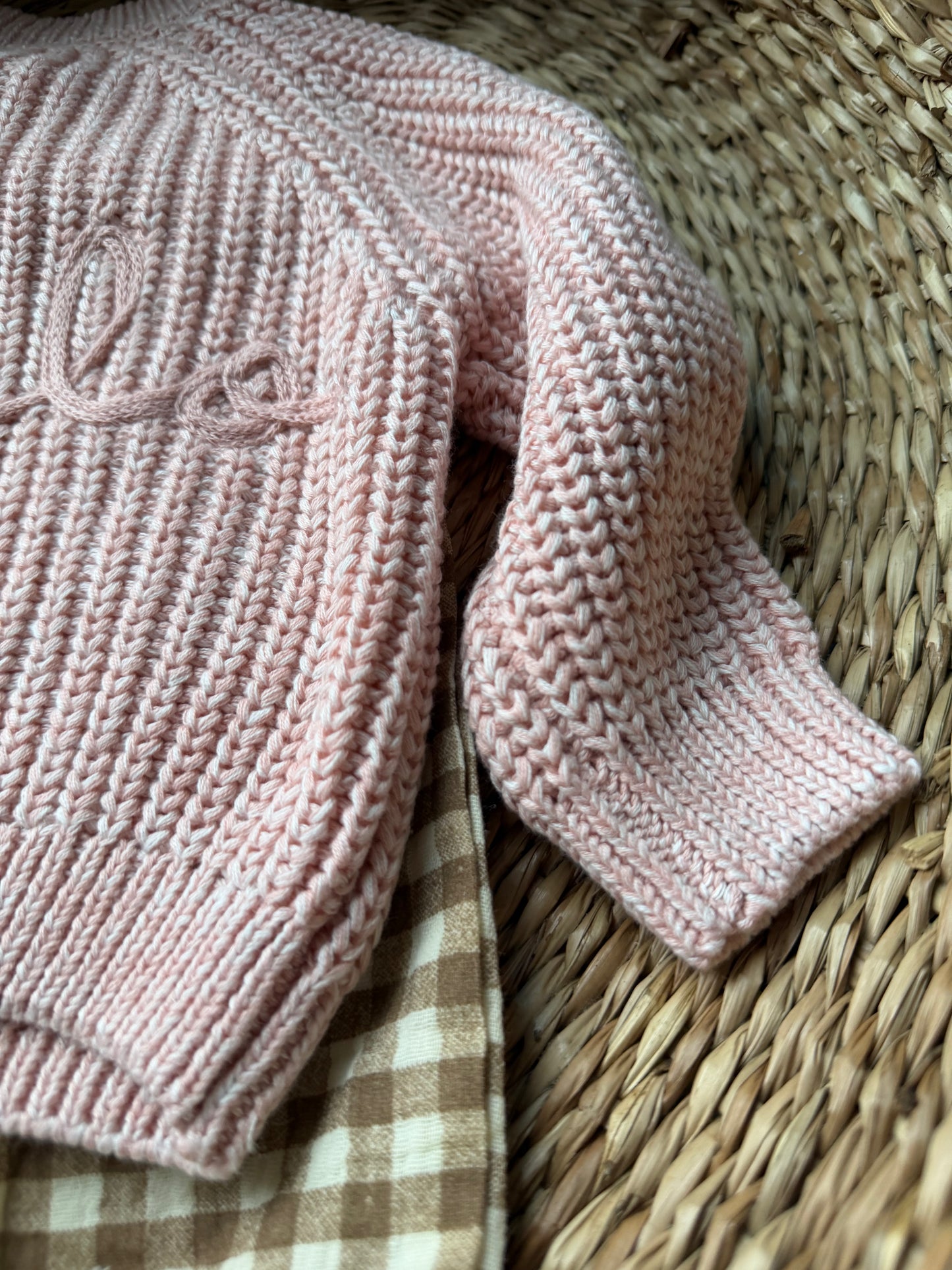 'HELLO' ULTRA SOFT ROSE COTTON CARDIGAN