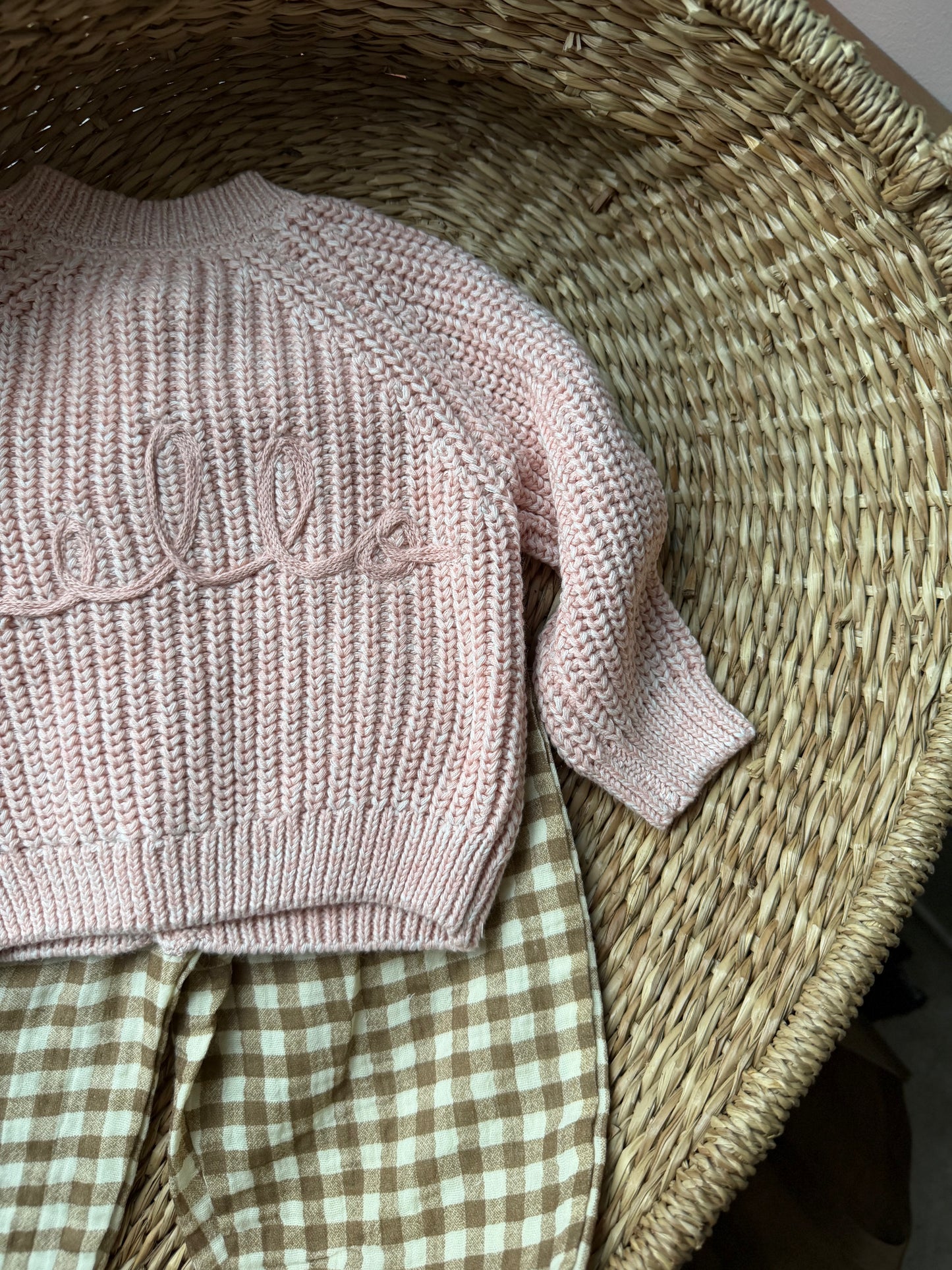 'HELLO' ULTRA SOFT ROSE COTTON CARDIGAN
