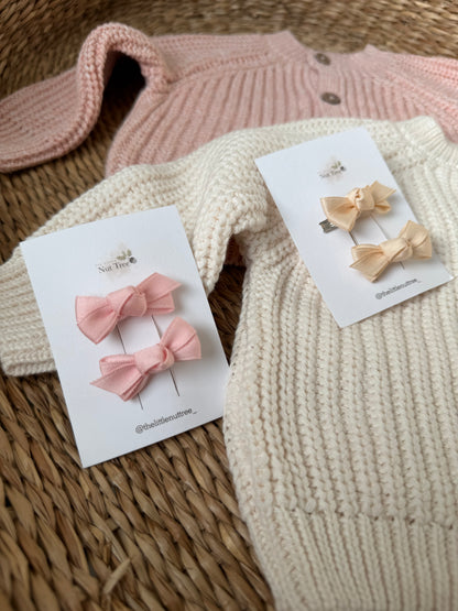 PETIT SILK RIBBON BOW SET - TWO COLOURS