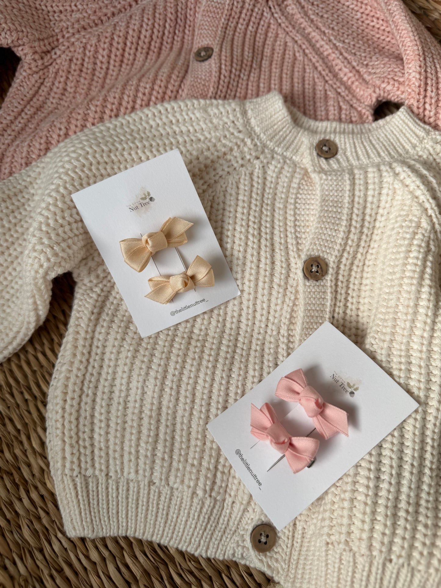 PETIT SILK RIBBON BOW SET - TWO COLOURS