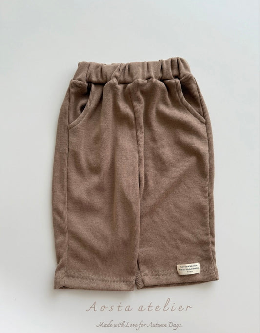 ULTRA SOFT KNIT RIBBED LOUNGE PANTS - COCO