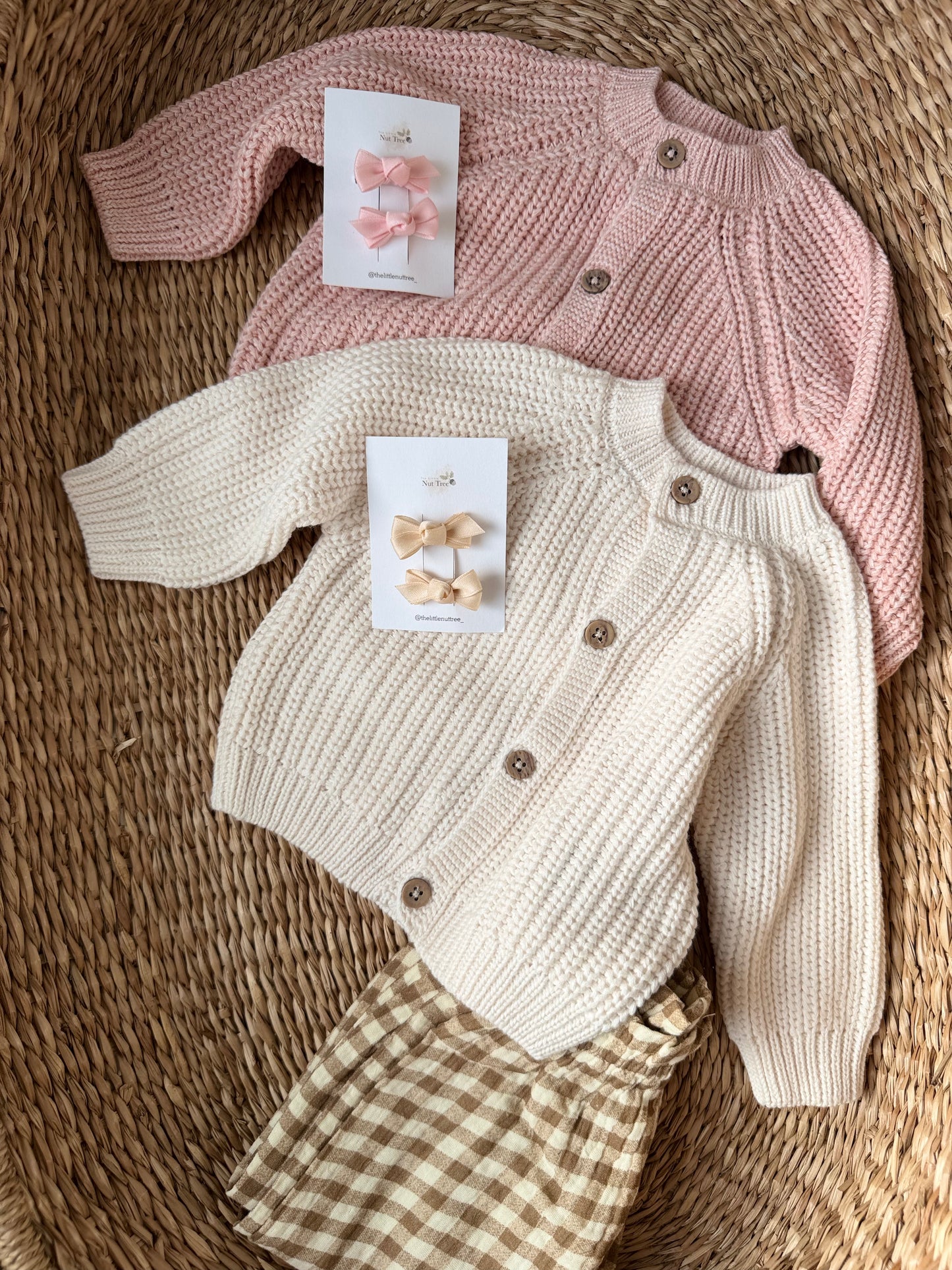 PETIT SILK RIBBON BOW SET - TWO COLOURS