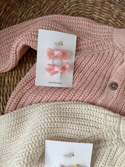 PETIT SILK RIBBON BOW SET - TWO COLOURS