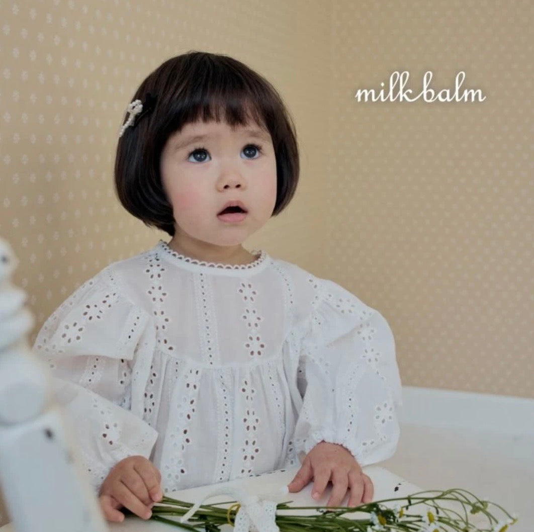 WHITE BRODERIE ANGLAIS COTTON ROMPER