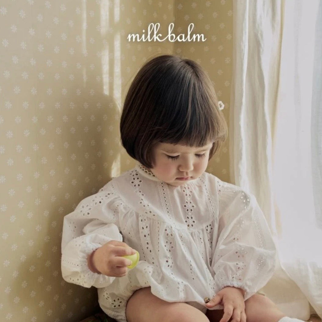 WHITE BRODERIE ANGLAIS COTTON ROMPER