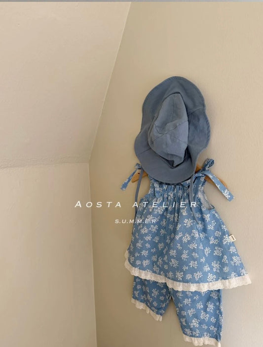 BLUE FLORAL COTTON CO-ORD