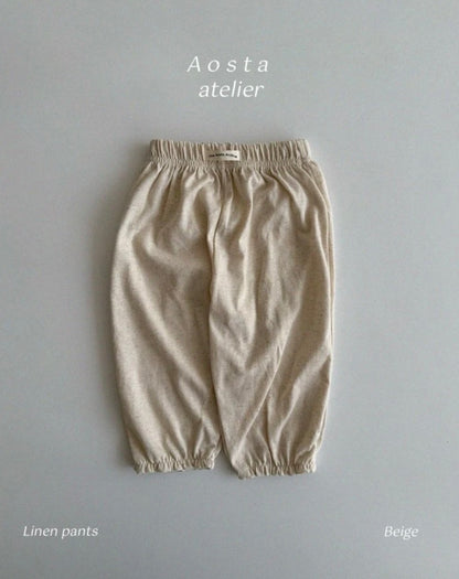 AOSTA LINEN PANTS - OATMEAL