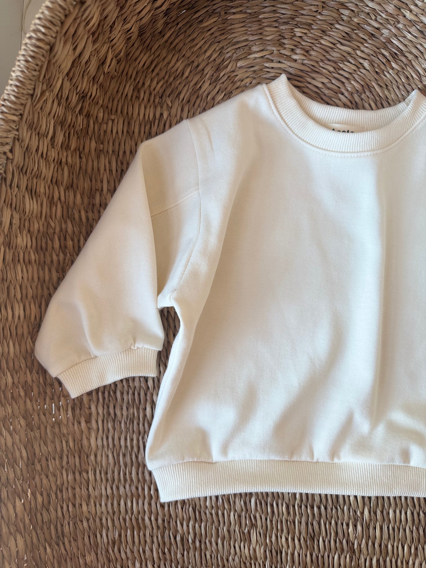 CREAM ULTRA SOFT COTTON SWEATSHIRT