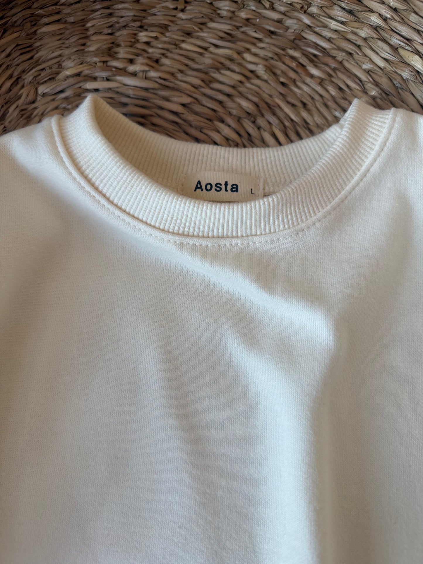 CREAM ULTRA SOFT COTTON SWEATSHIRT