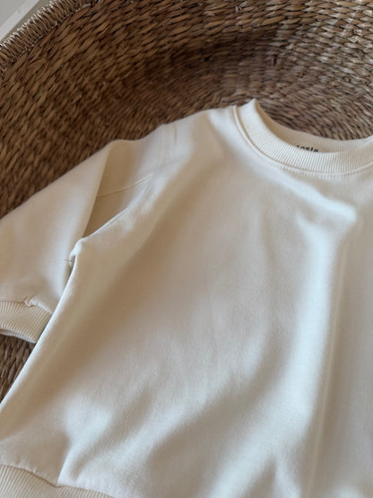 CREAM ULTRA SOFT COTTON SWEATSHIRT