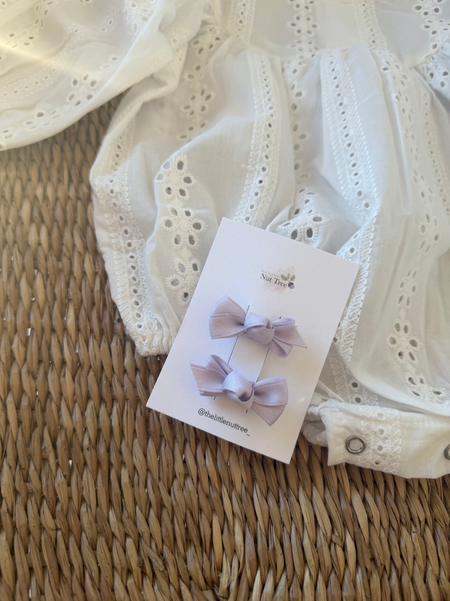 PETIT SILK RIBBON BOW SET - LILAC