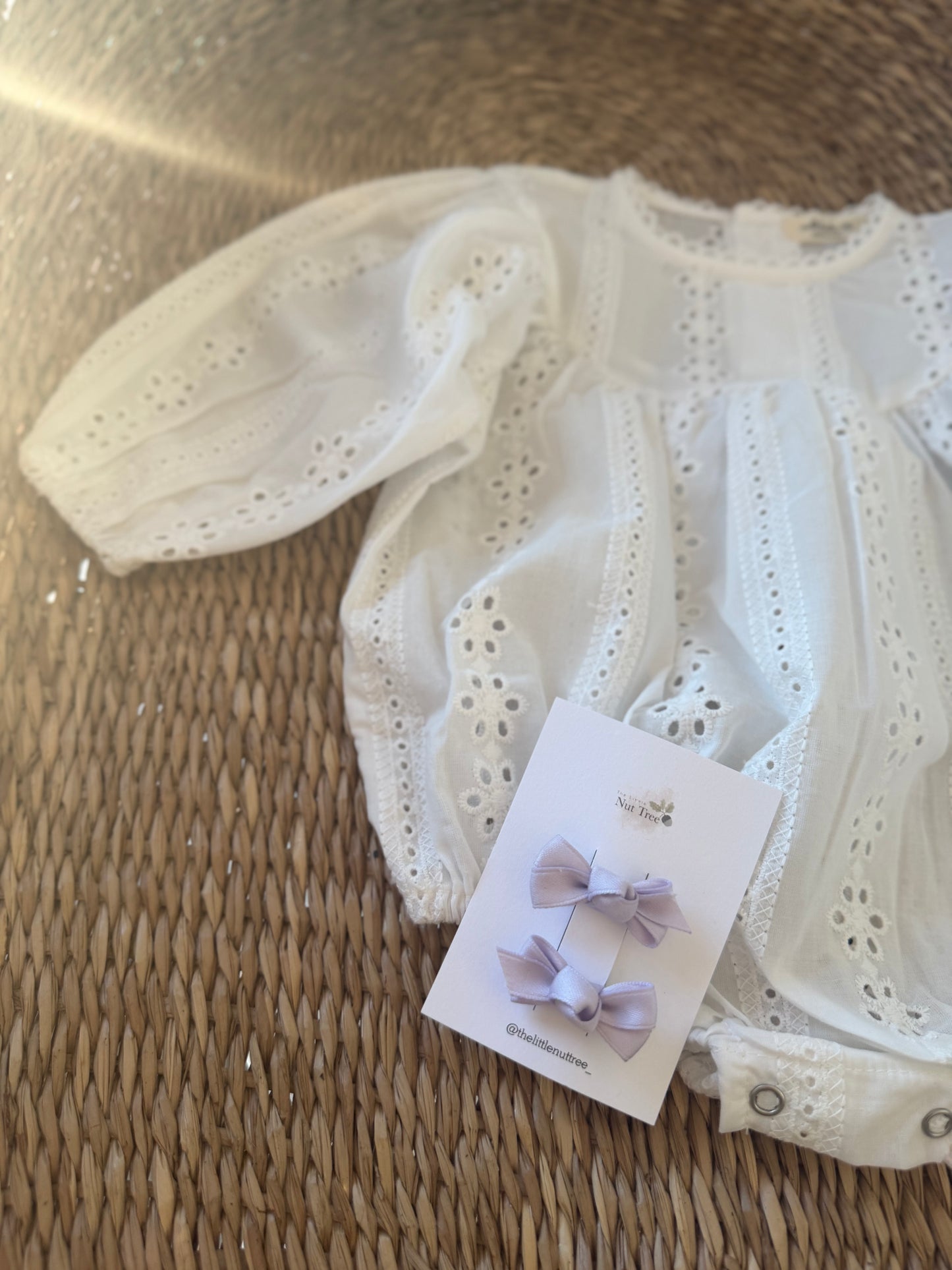 PETIT SILK RIBBON BOW SET - LILAC