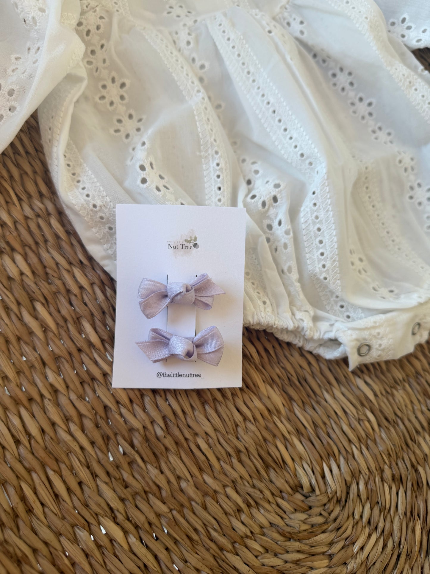 PETIT SILK RIBBON BOW SET - LILAC