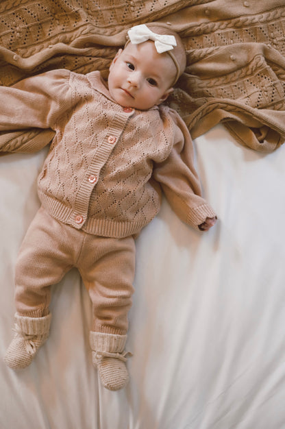 SOFT ROSE KNITTED POINTELLE TWO PIECE