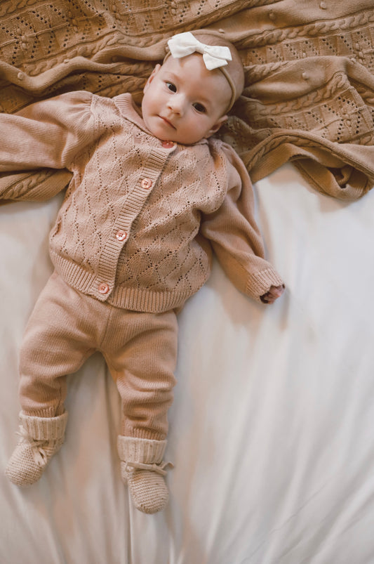SOFT ROSE KNITTED POINTELLE TWO PIECE