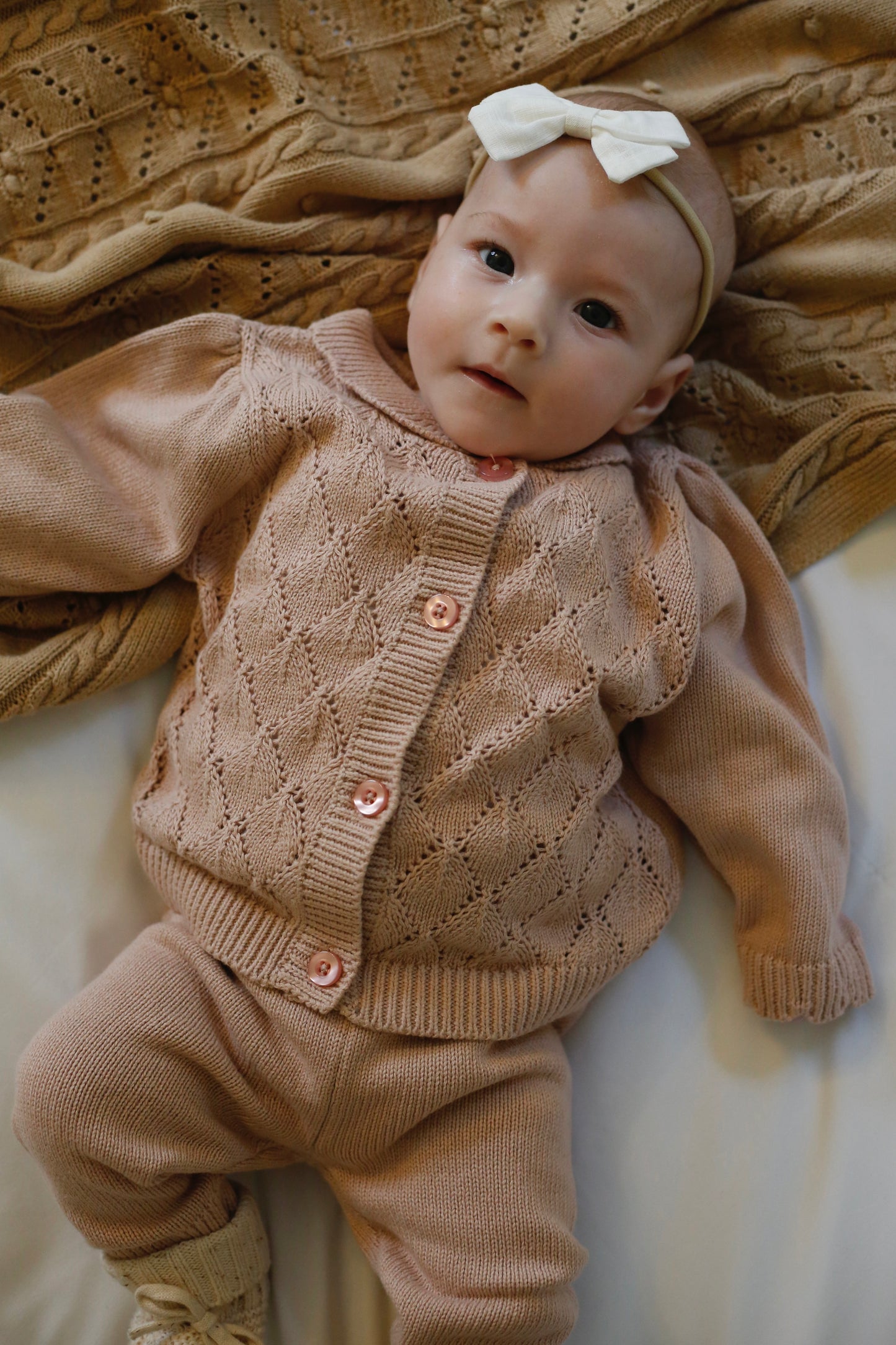 SOFT ROSE KNITTED POINTELLE TWO PIECE
