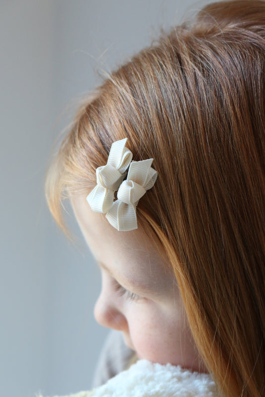 PETIT BOW SET - LATTE