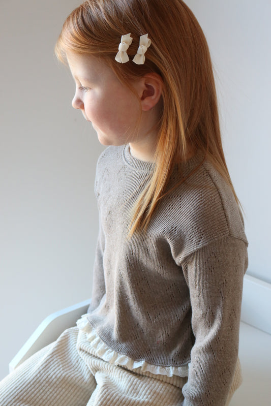 POINTELLE COTTON BRODERIE FRILL TOP