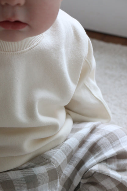 CREAM ULTRA SOFT COTTON SWEATSHIRT