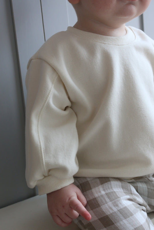CREAM ULTRA SOFT COTTON SWEATSHIRT