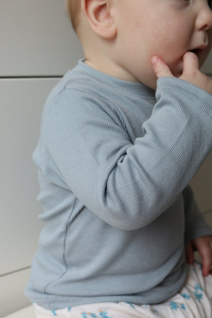 BLUE DUSK ULTRA SOFT RIBBED COTTON TOP