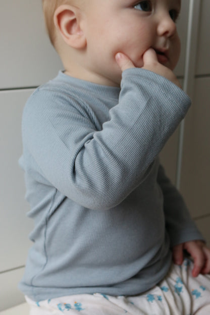 BLUE DUSK ULTRA SOFT RIBBED COTTON TOP
