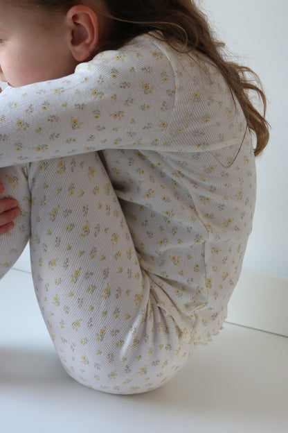 RIBBED COTTON BRODEDRIE LEGGINGS