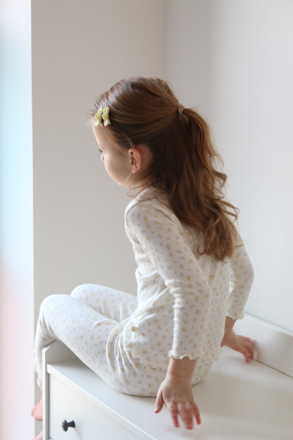 RIBBED COTTON BRODEDRIE LEGGINGS