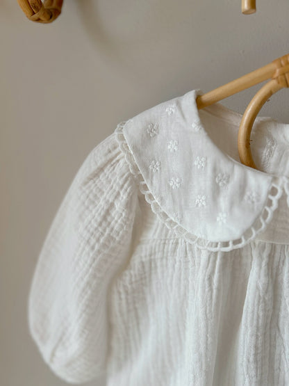 WHITE MUSLIN COTTON ROMPER