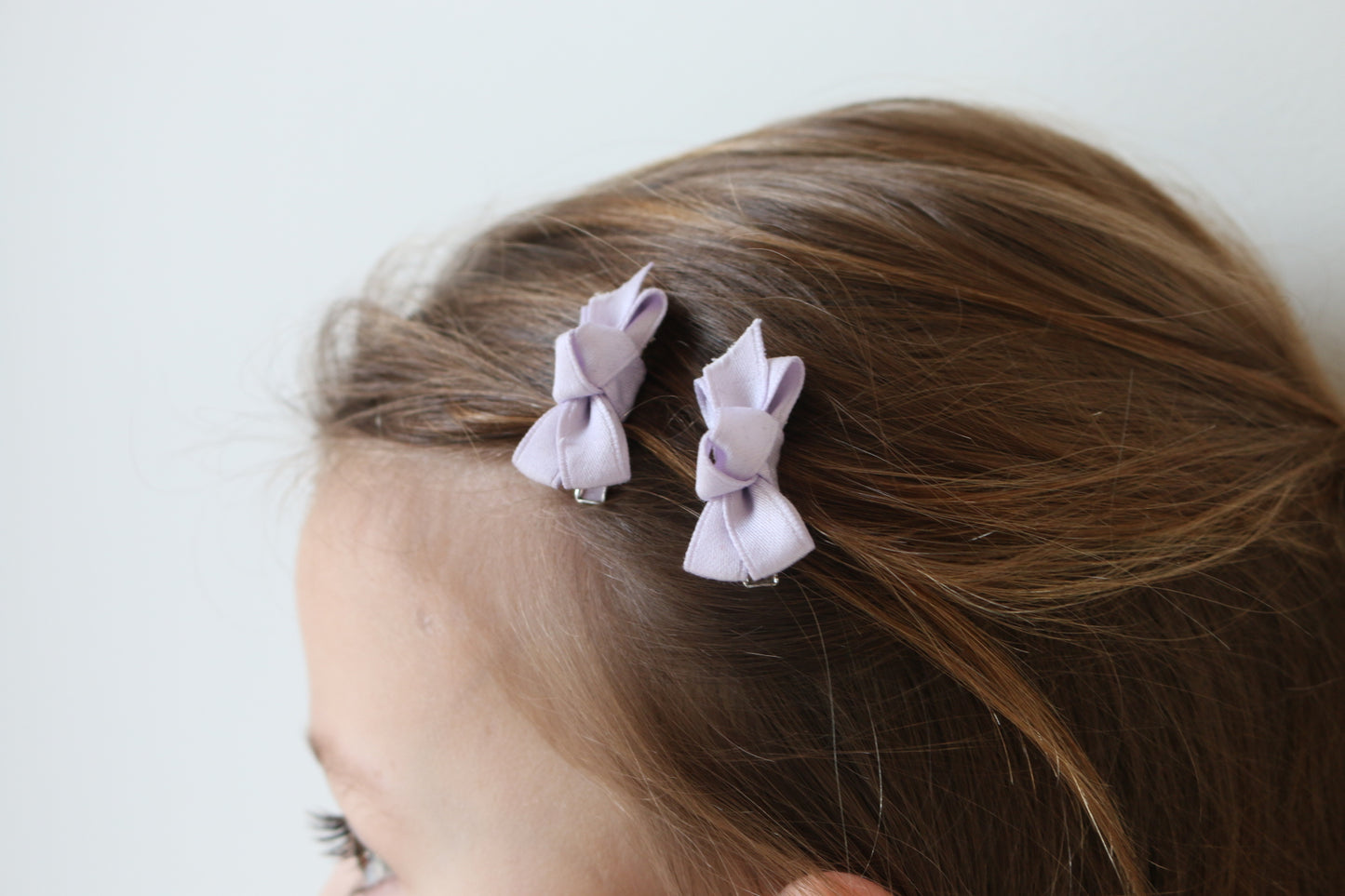 PETIT SILK RIBBON BOW SET - LILAC