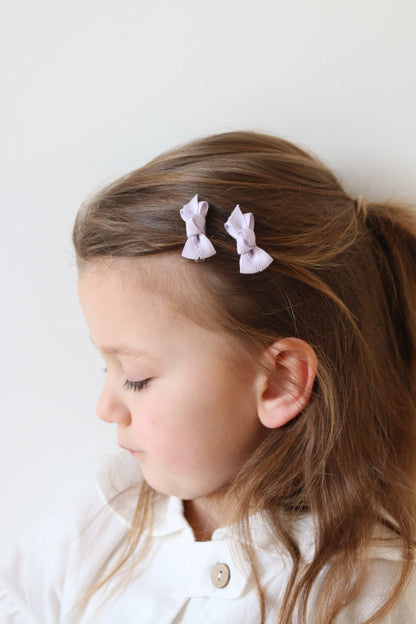 PETIT SILK RIBBON BOW SET - LILAC
