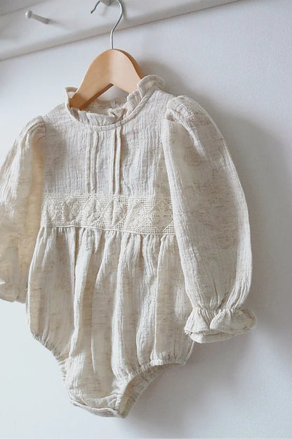 IVORY VINTAGE FLORAL COTTON ROMPER