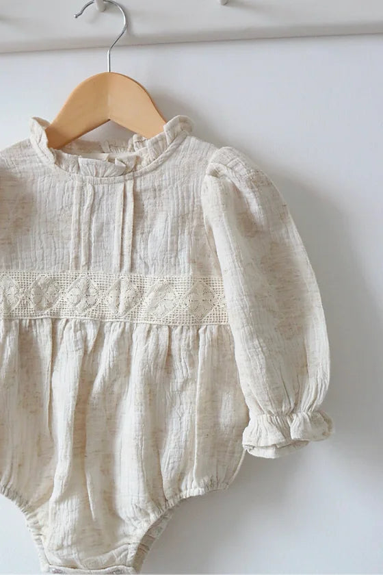 IVORY VINTAGE FLORAL COTTON ROMPER