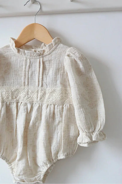 IVORY VINTAGE FLORAL COTTON ROMPER