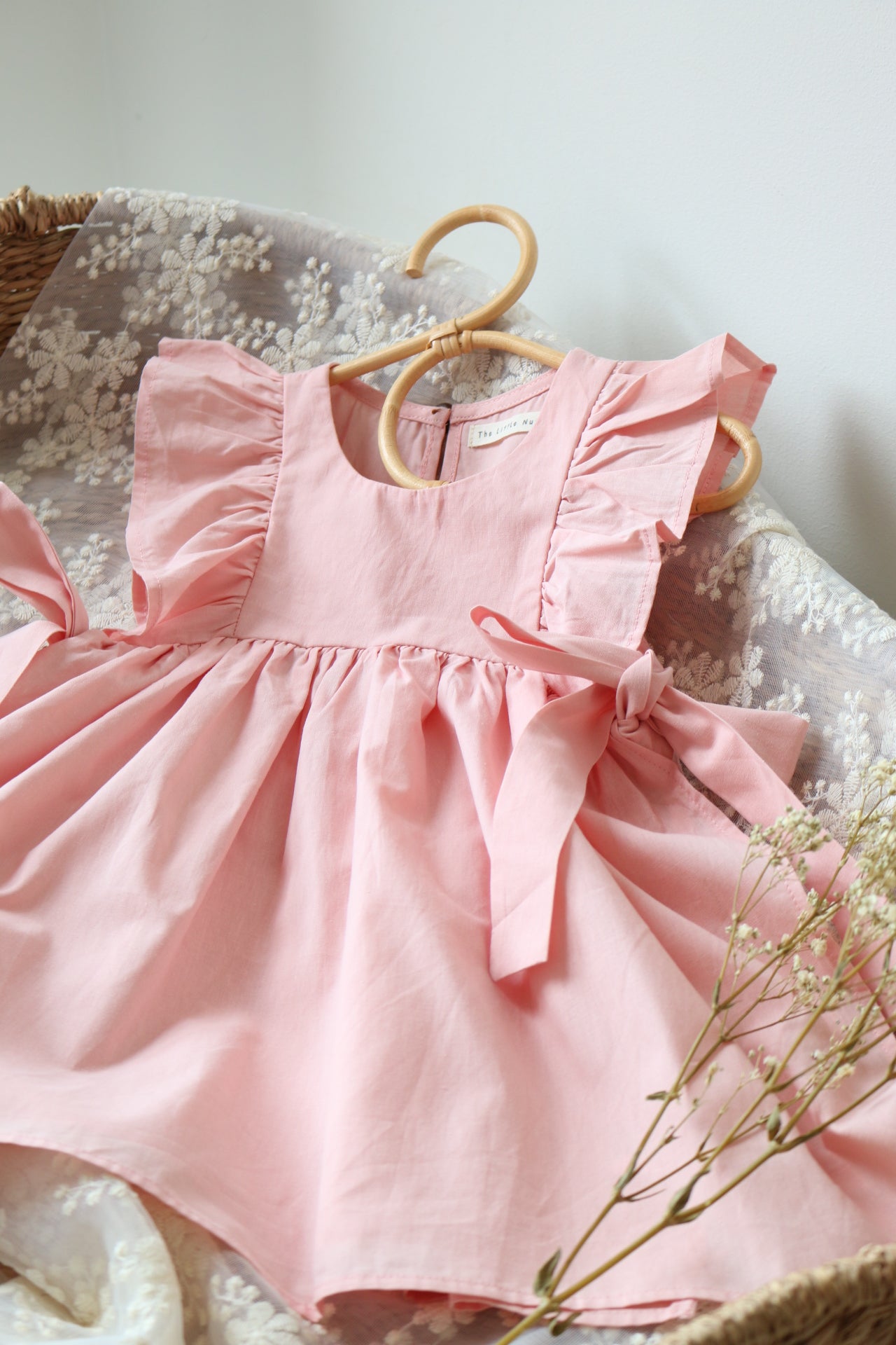 SOFT COTTON RUFFLE PINAFORE | PEONY PINK
