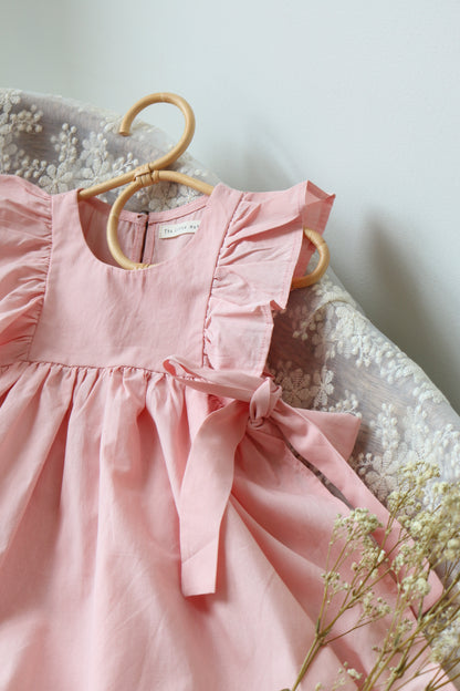 SOFT COTTON RUFFLE PINAFORE | PEONY PINK