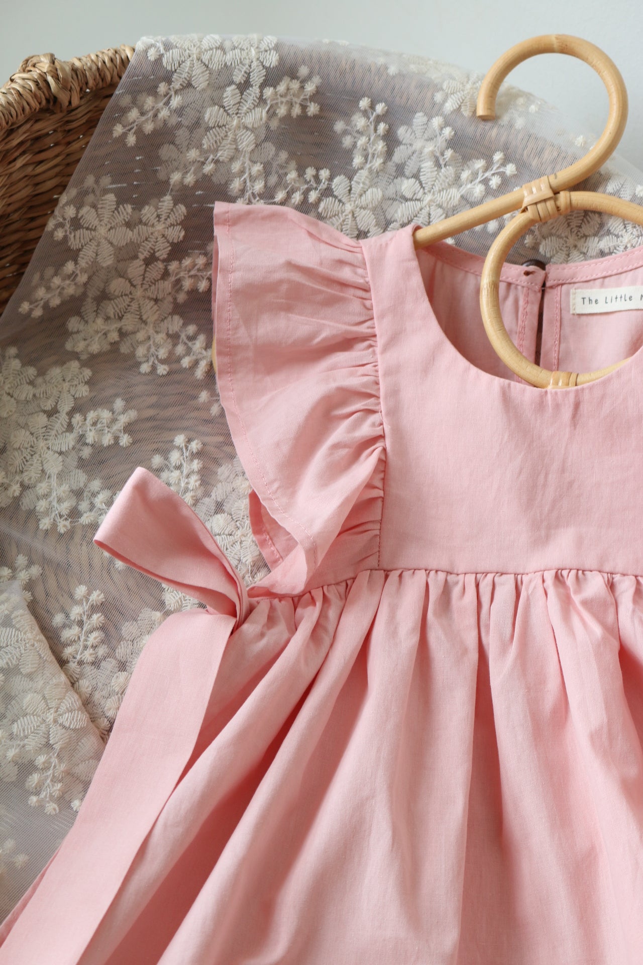 SOFT COTTON RUFFLE PINAFORE | PEONY PINK