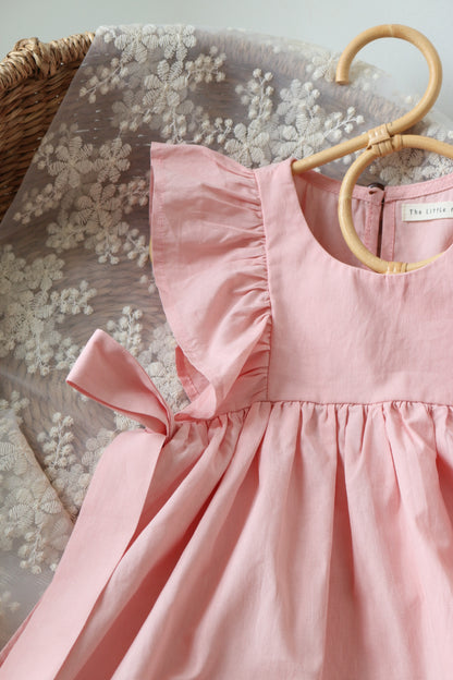 SOFT COTTON RUFFLE PINAFORE | PEONY PINK
