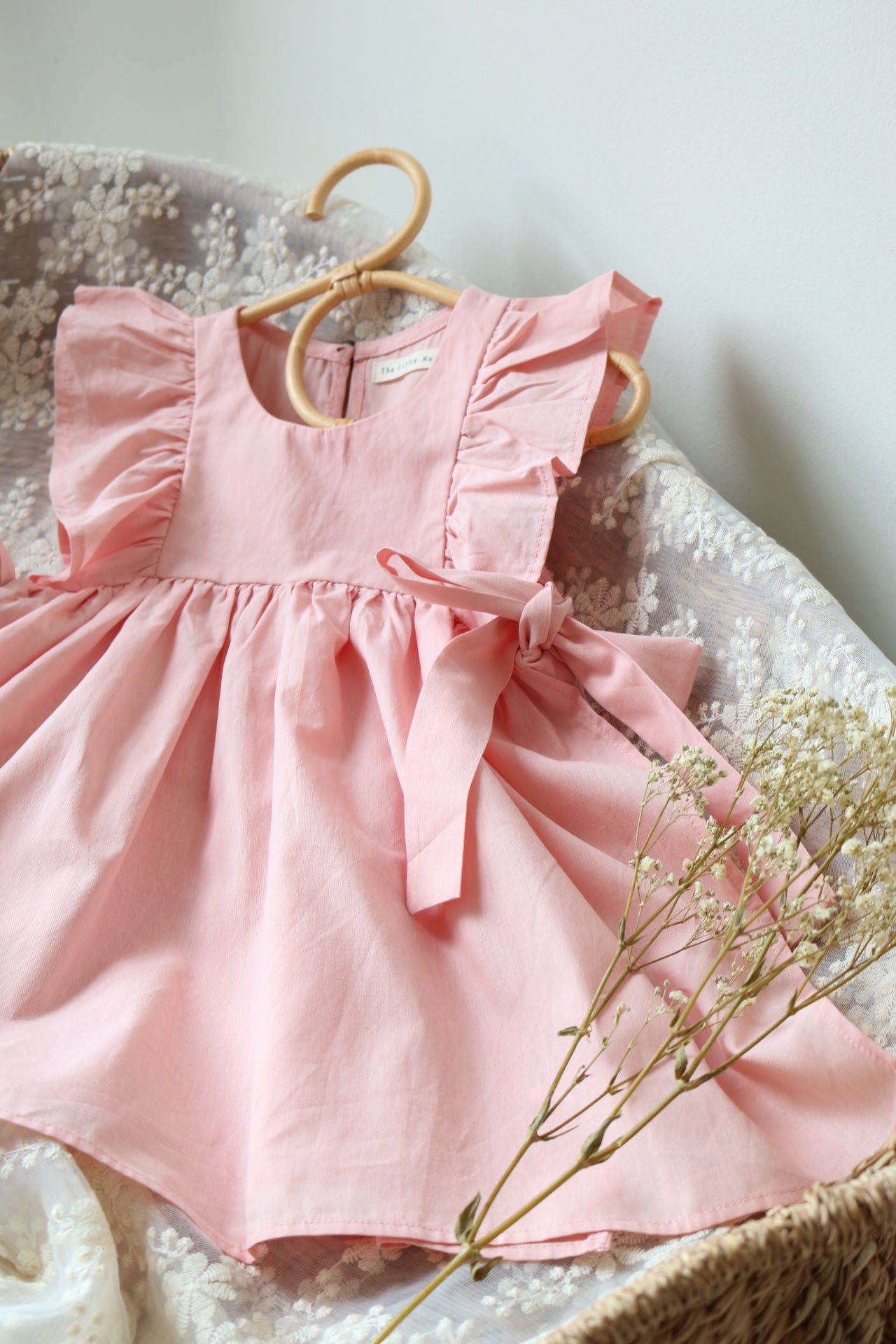 SOFT COTTON RUFFLE PINAFORE | PEONY PINK