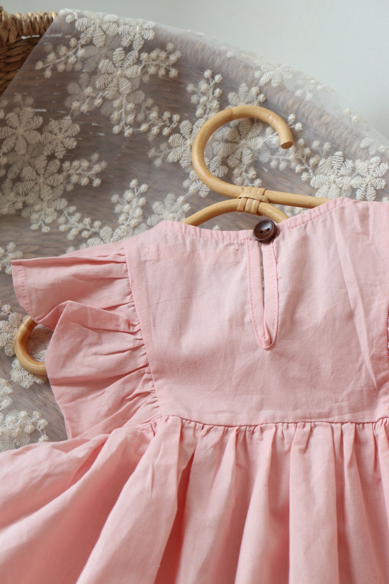 SOFT COTTON RUFFLE PINAFORE | PEONY PINK