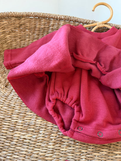 MIENBLOOM CLAUS COTTON PLUSH ROMPER WITH BONNET