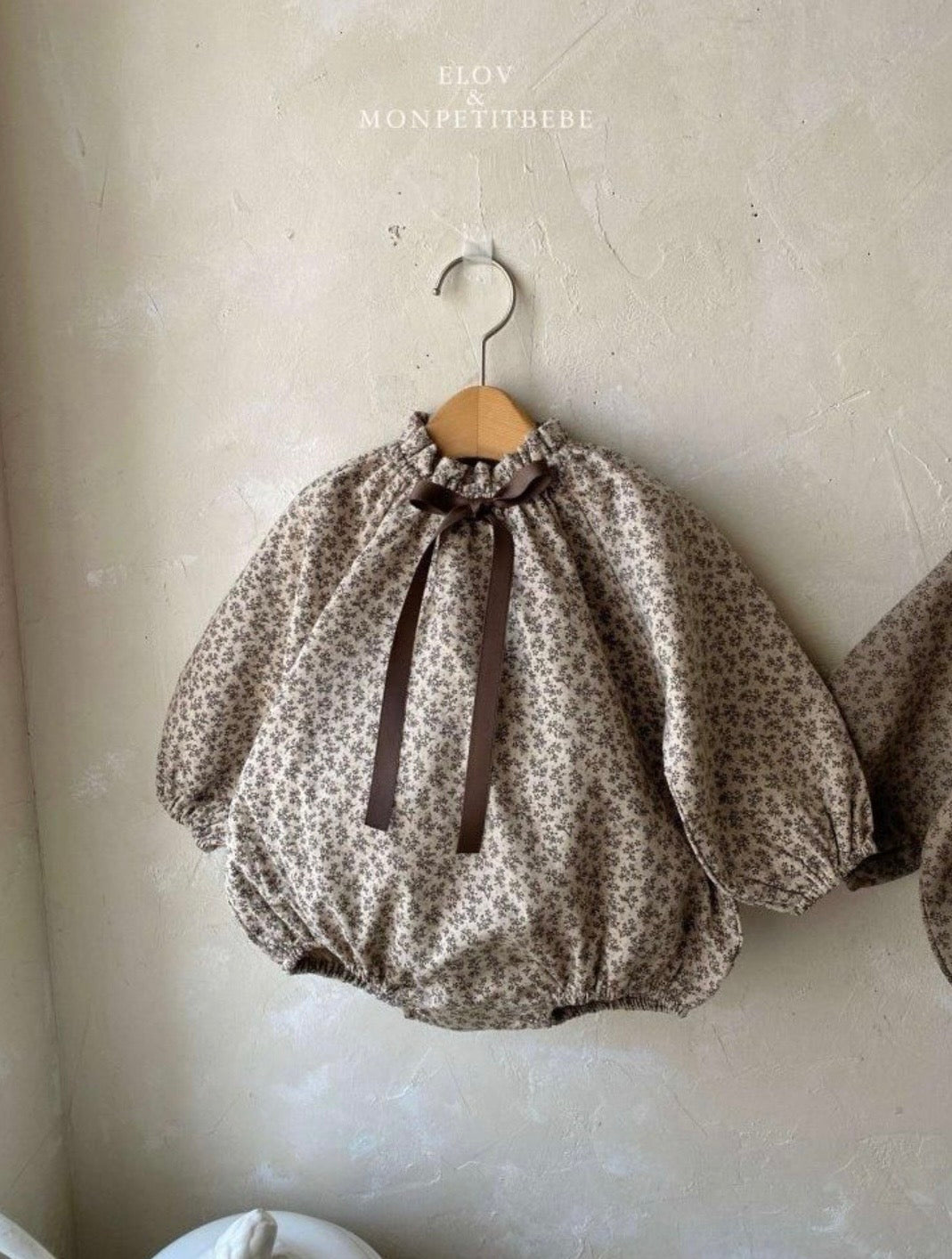 PETIT FLORAL PUFF SLEEVE BOW ROMPER